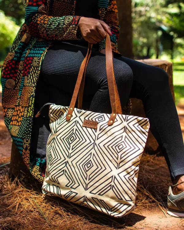 Model with Nsukka Tote Bag