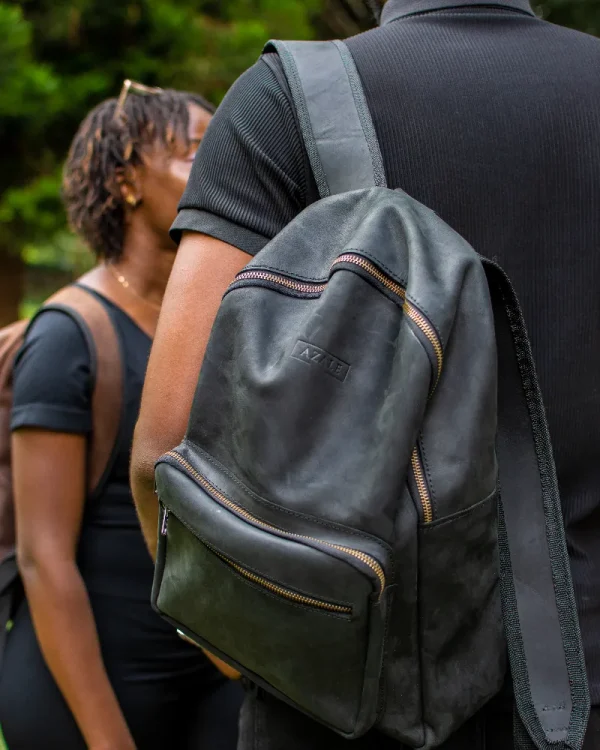 Person with Black Azale Backpack