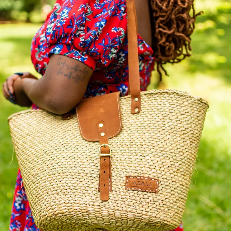 Brown Furaha tote bag by Azale