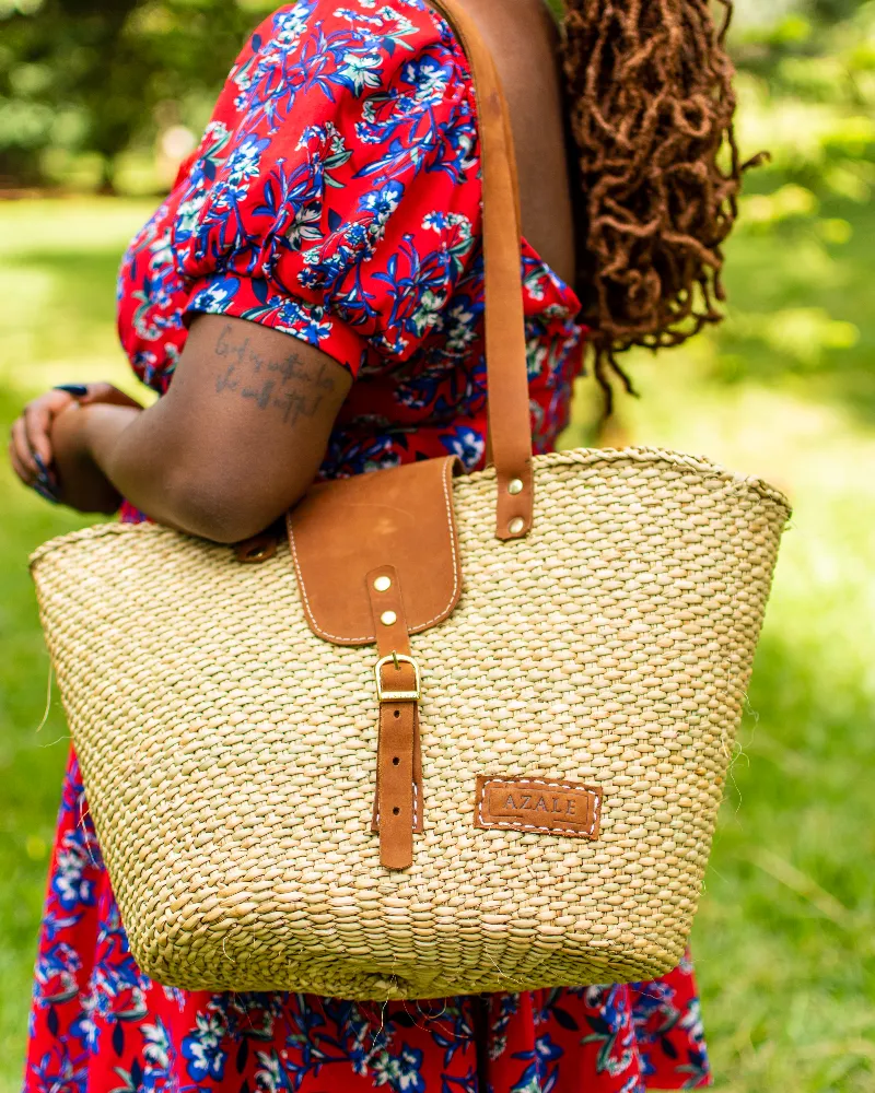Brown Furaha tote bag by Azale