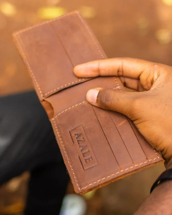 Inside men's leather wallet