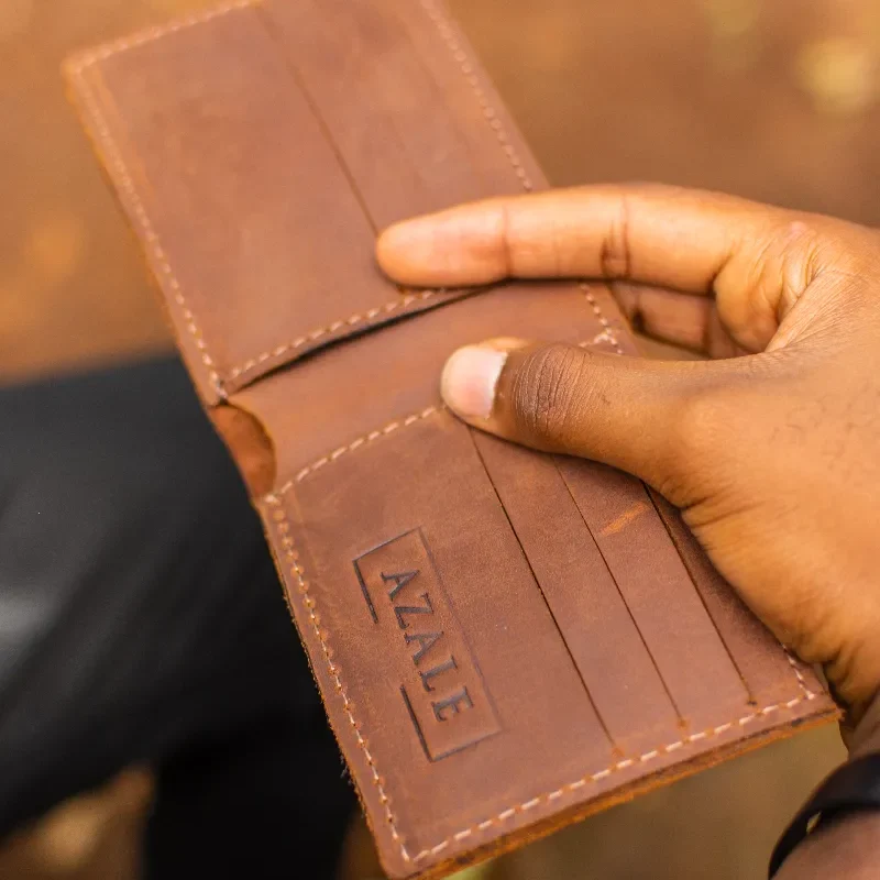 Inside men's leather wallet