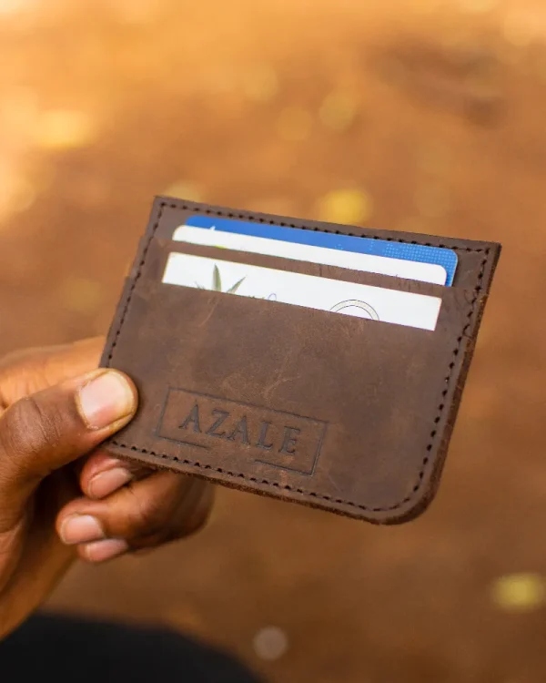 Compact leather card holder