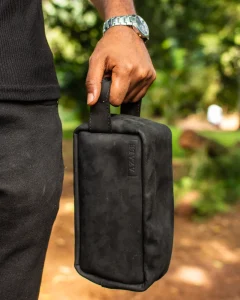 Black Azale leather washbag