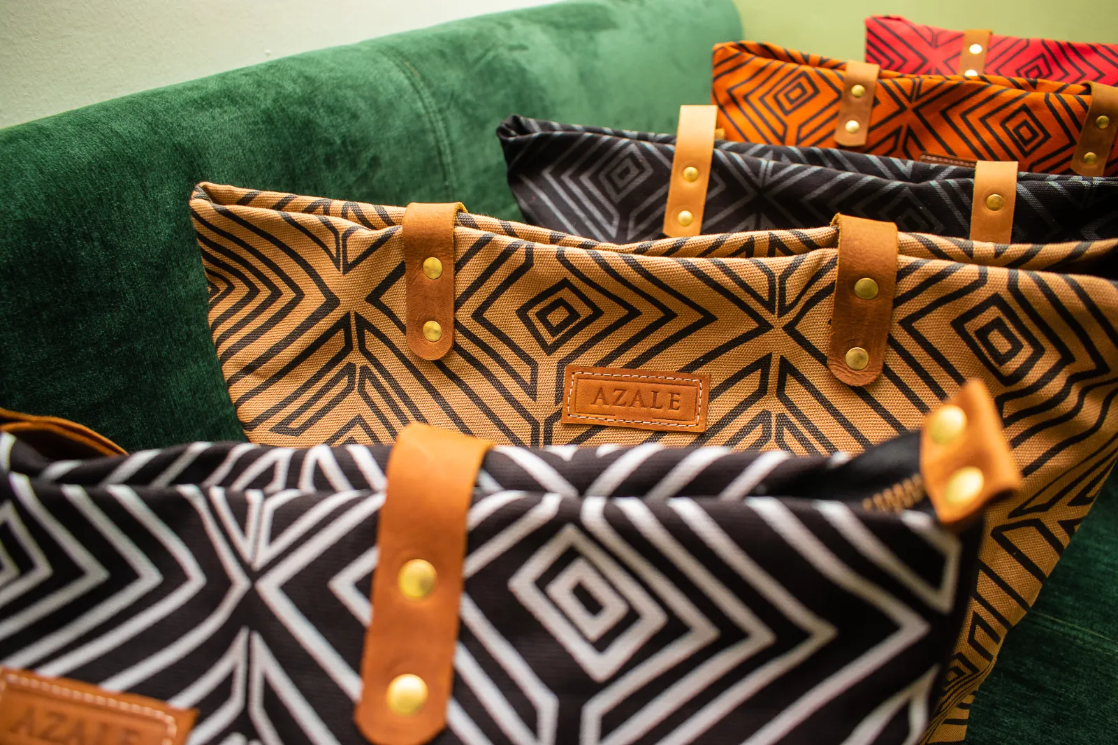 nsukka collection on green couch