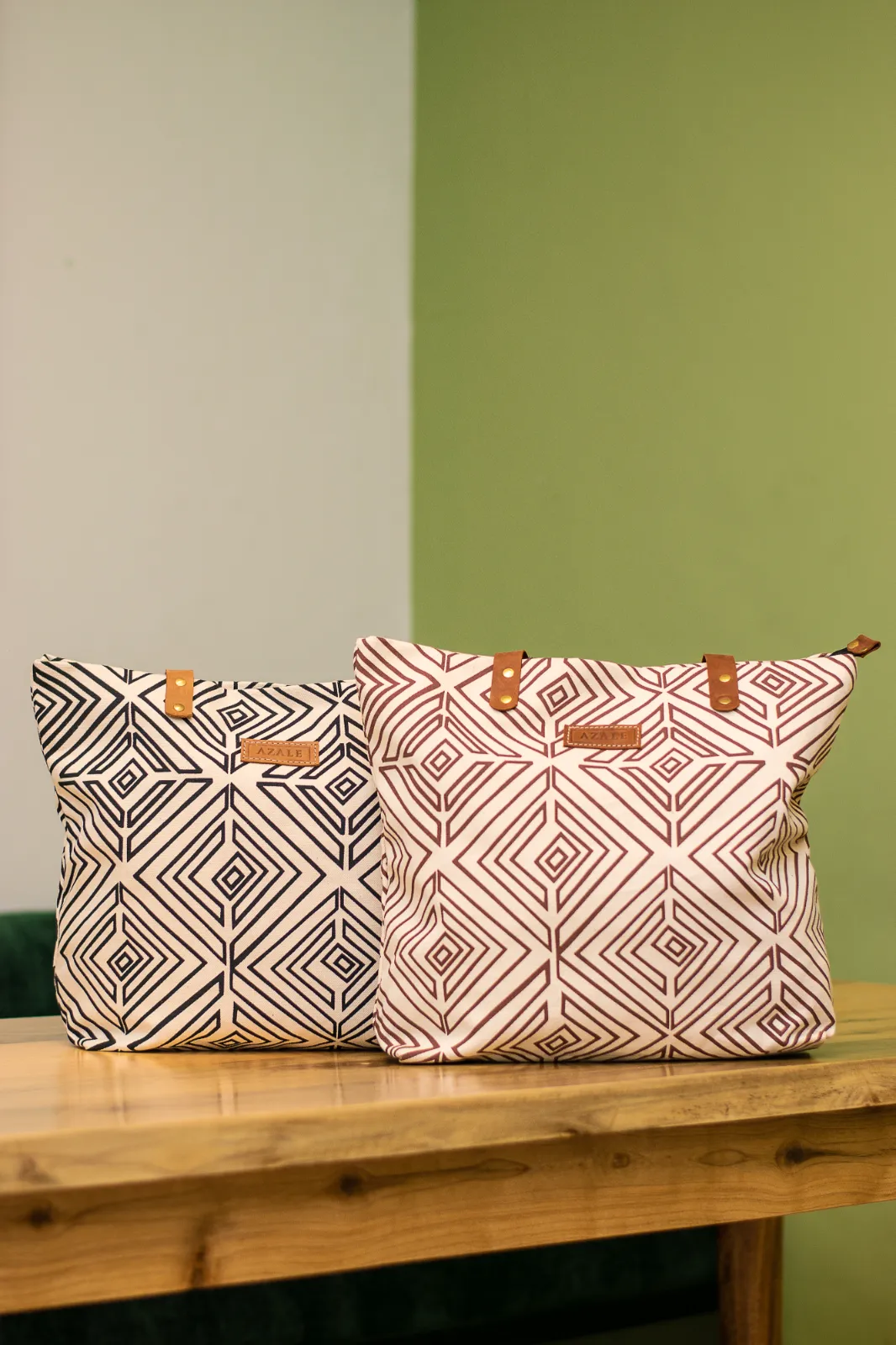 tan vs white nsukka tote bags