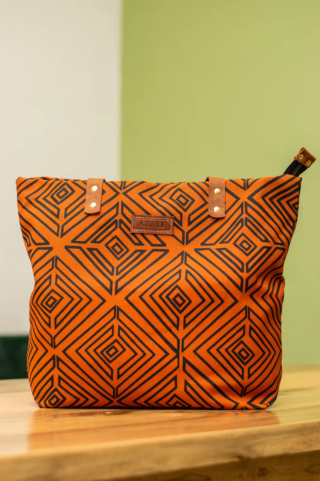 Burnt orange nsukka tote bag