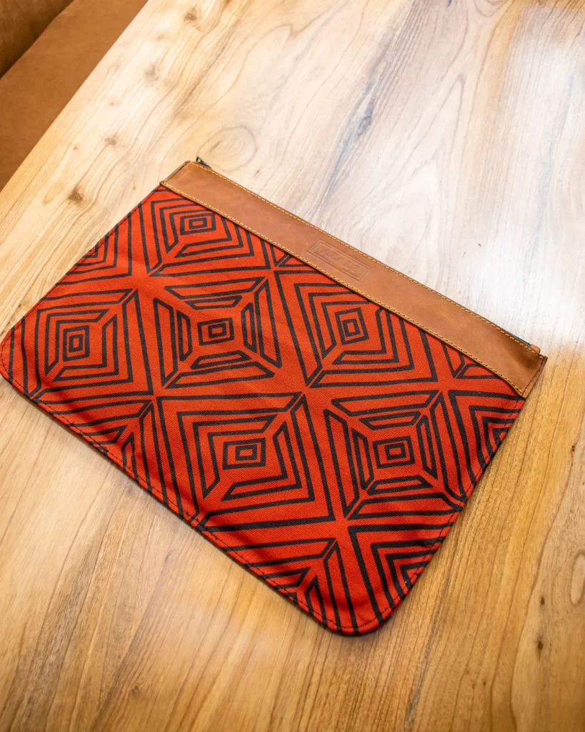red nsukka canvas laptop sleeve